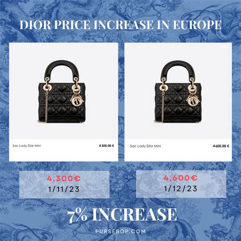 when is dior price increase|Dior saddle bag price.